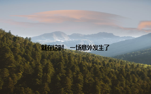 就在这时, 一场意外发生了