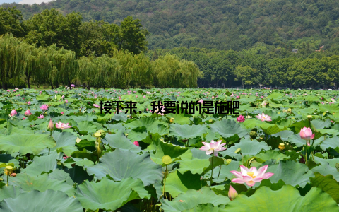 接下来, 我要说的是施肥