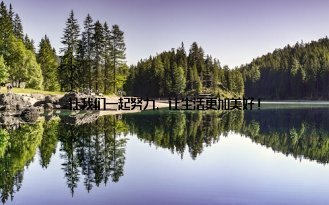 让我们一起努力, 让生活更加美好!