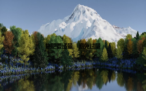 施肥要适量, 避免过量