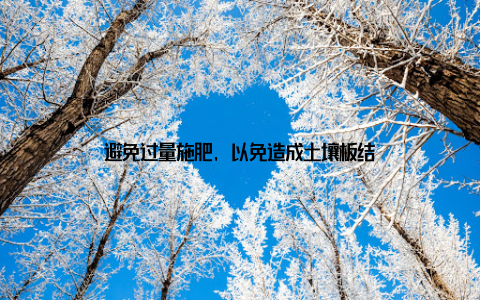 避免过量施肥, 以免造成土壤板结